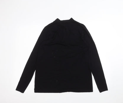 Back view of ASOS women’s black basic t-shirt, size UK 6