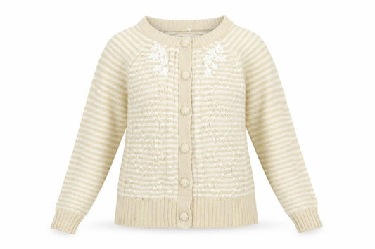 Bonmarché Womens Yellow Striped Cardigan Jumper Size S