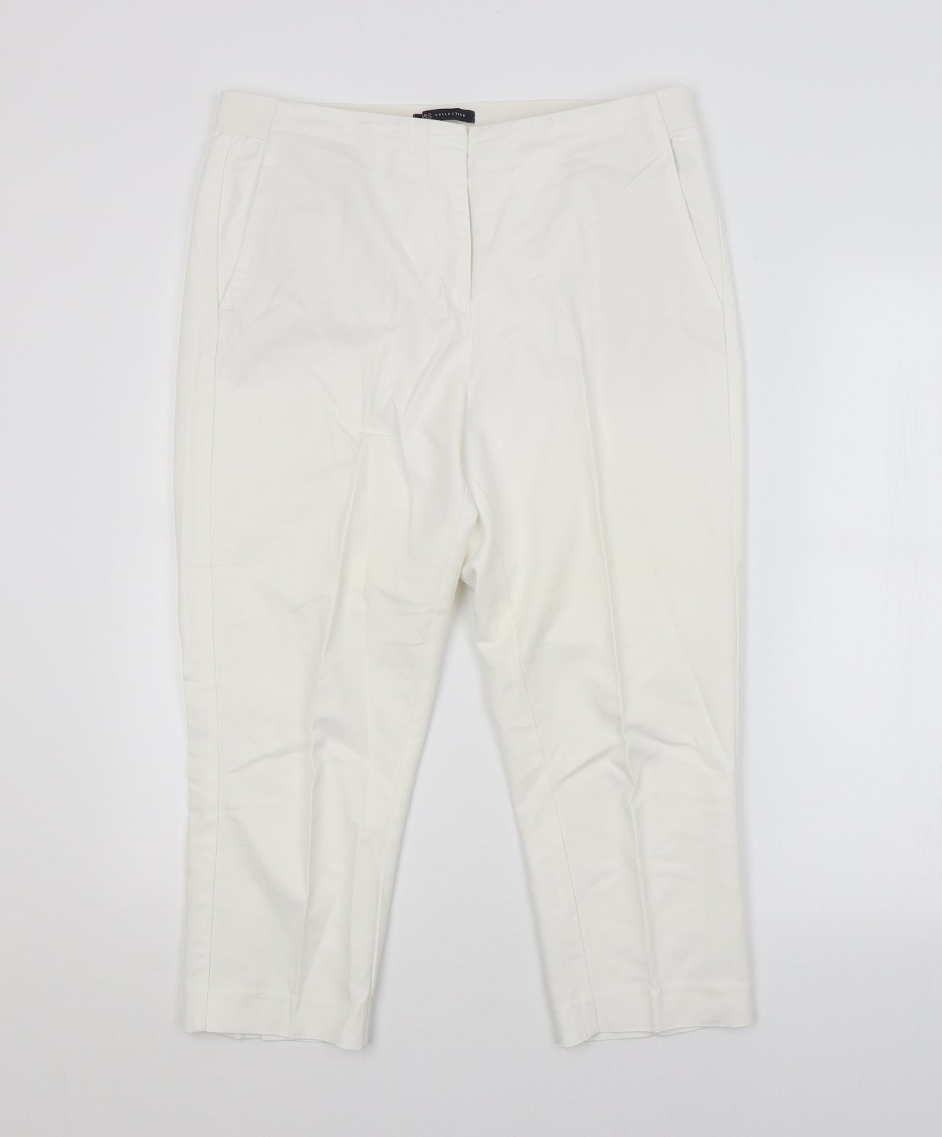 M&S Womens White   Cropped Trousers  L20 in