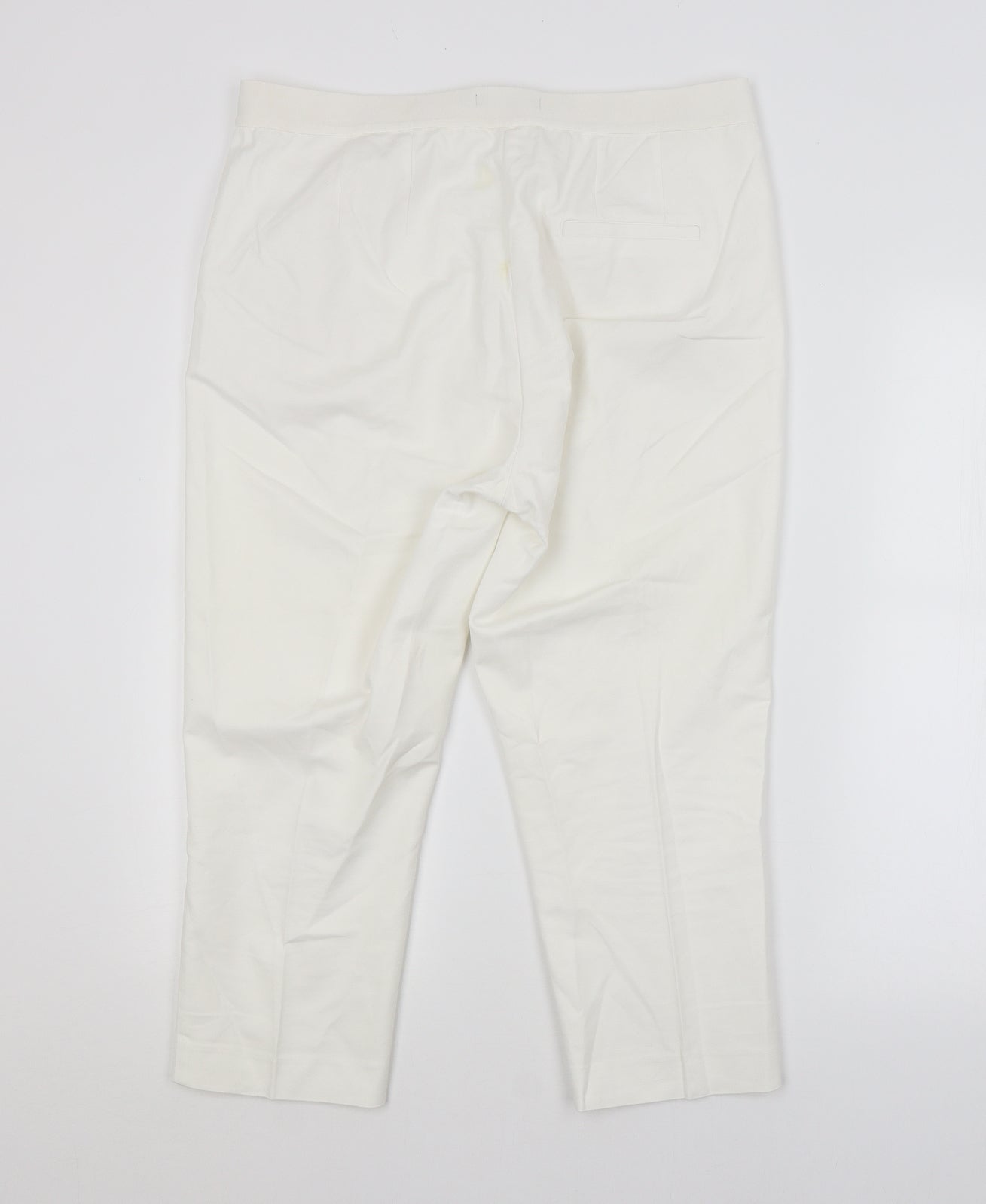 M&S Womens White   Cropped Trousers  L20 in