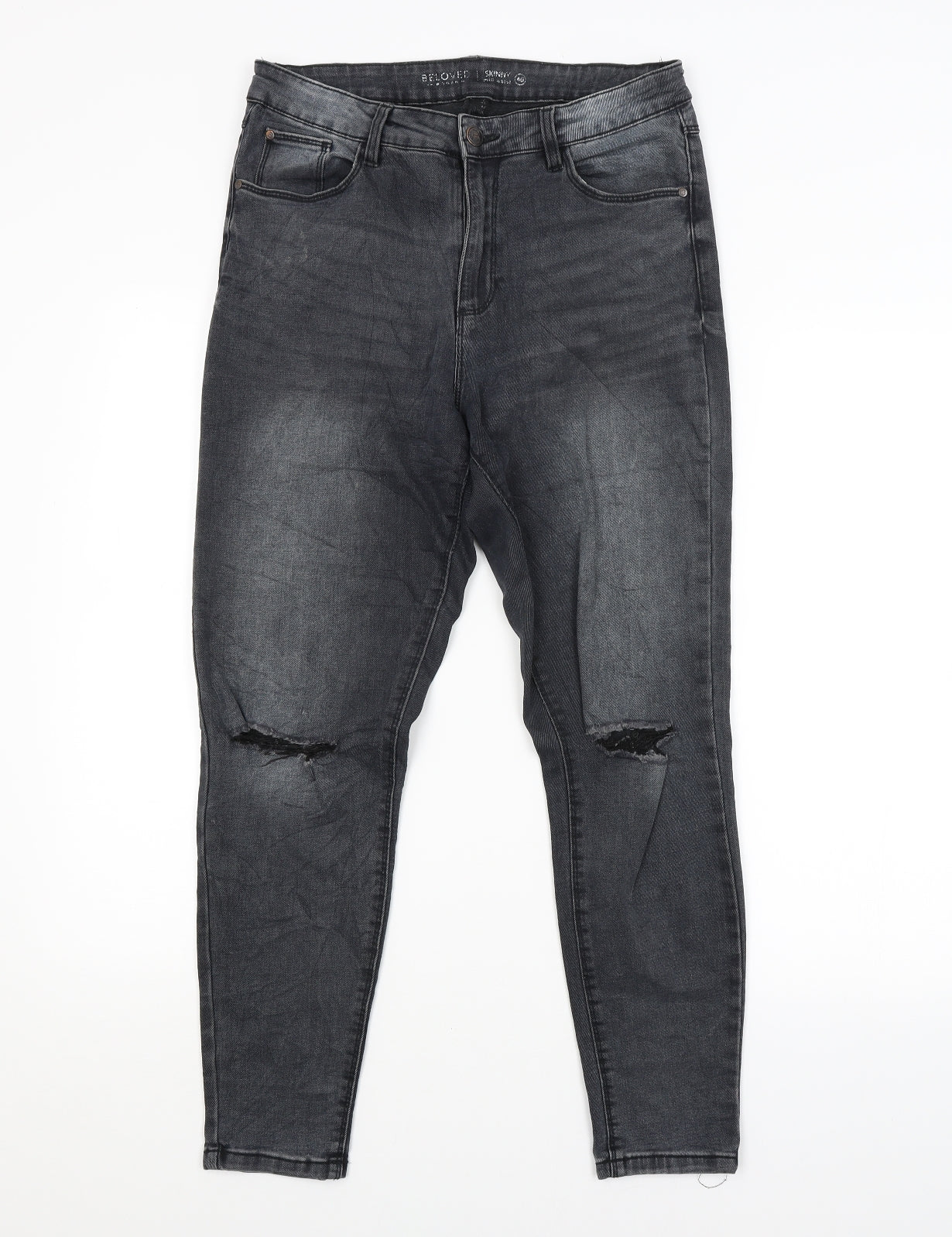 Preworn Womens Grey   Skinny Jeans Size 12 L27 in