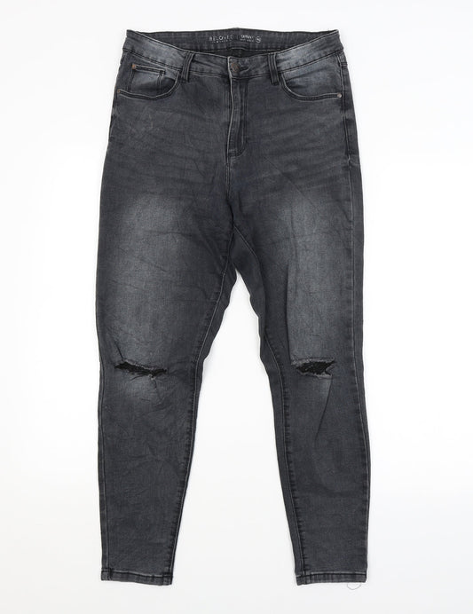 Preworn Womens Grey   Skinny Jeans Size 12 L27 in