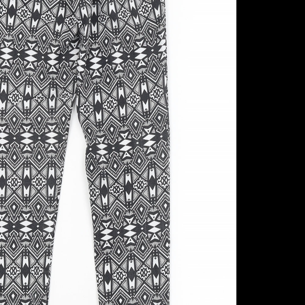 H&M Womens Multicoloured Argyle/Diamond  Trousers  Size 10 L28 in