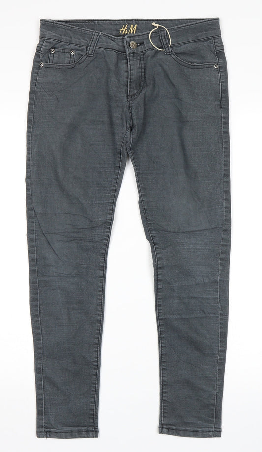 H&M Womens Grey   Skinny Jeans Size 32 in L28 in