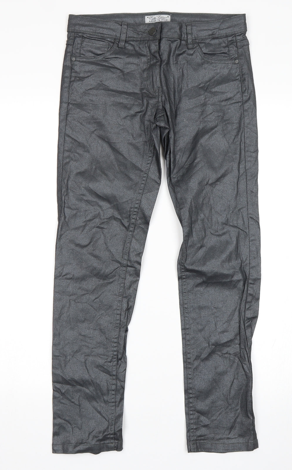 Pocopiano Girls Silver   Skinny Jeans Size 12-13 Years