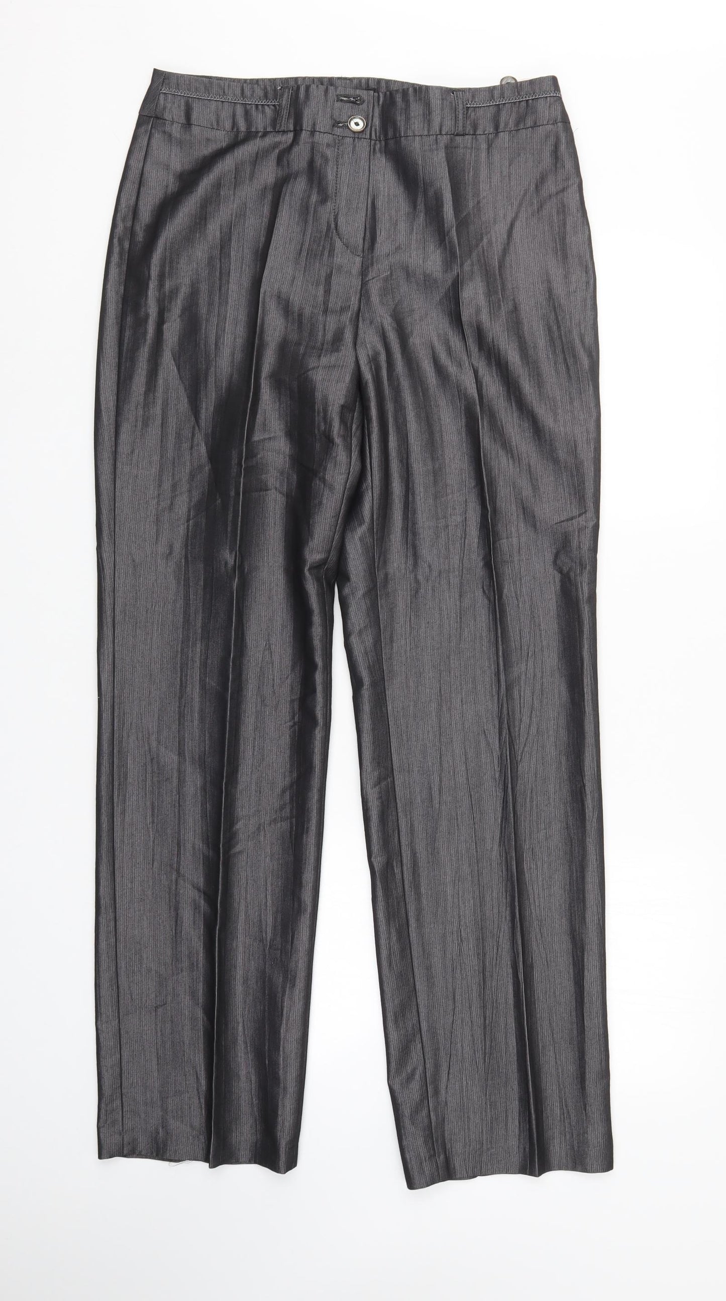 Gary Weber Womens Grey Striped  Trousers  Size 14 L32 in