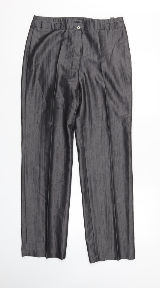 Gary Weber Womens Grey Striped  Trousers  Size 14 L32 in