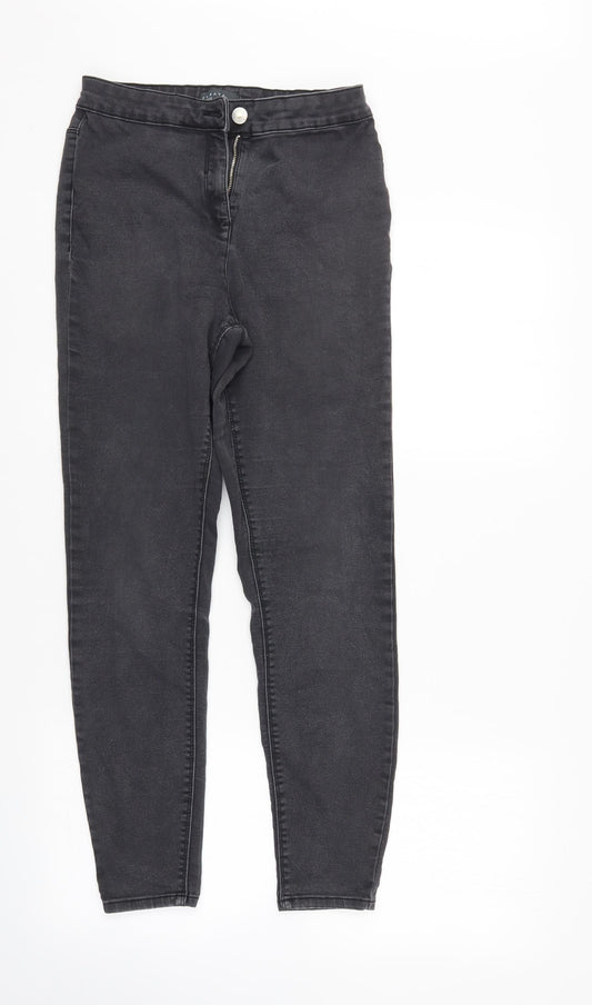 Papaya Womens Black  Denim Tapered Jeans Size 10 L28 in - Elastic Waist