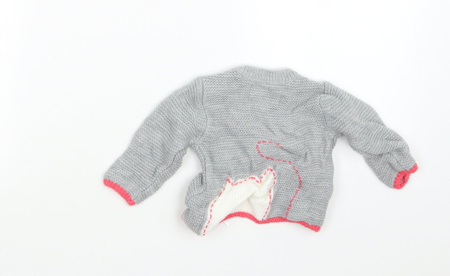 F&F Girls Grey  Knit Pullover Jumper Size 0-3 Months