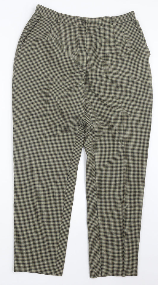 Preworn Womens Beige Check  Trousers  Size 30 in L28 in