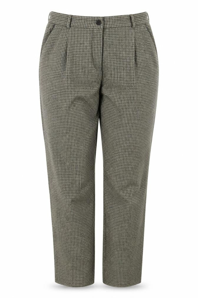 Preworn Womens Beige Check  Trousers  Size 30 in L28 in