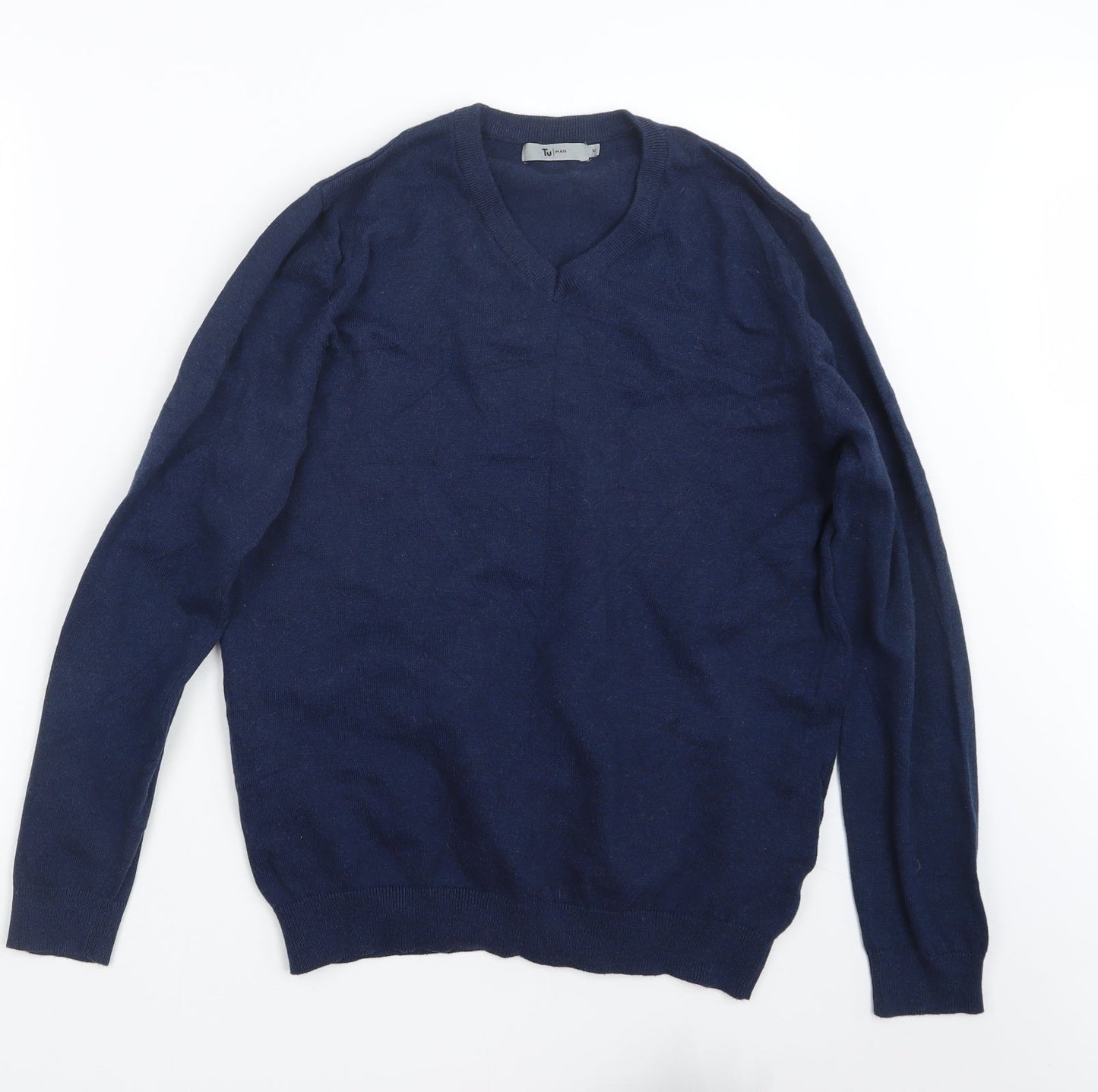 TU Mens Blue  Knit Pullover Jumper Size M