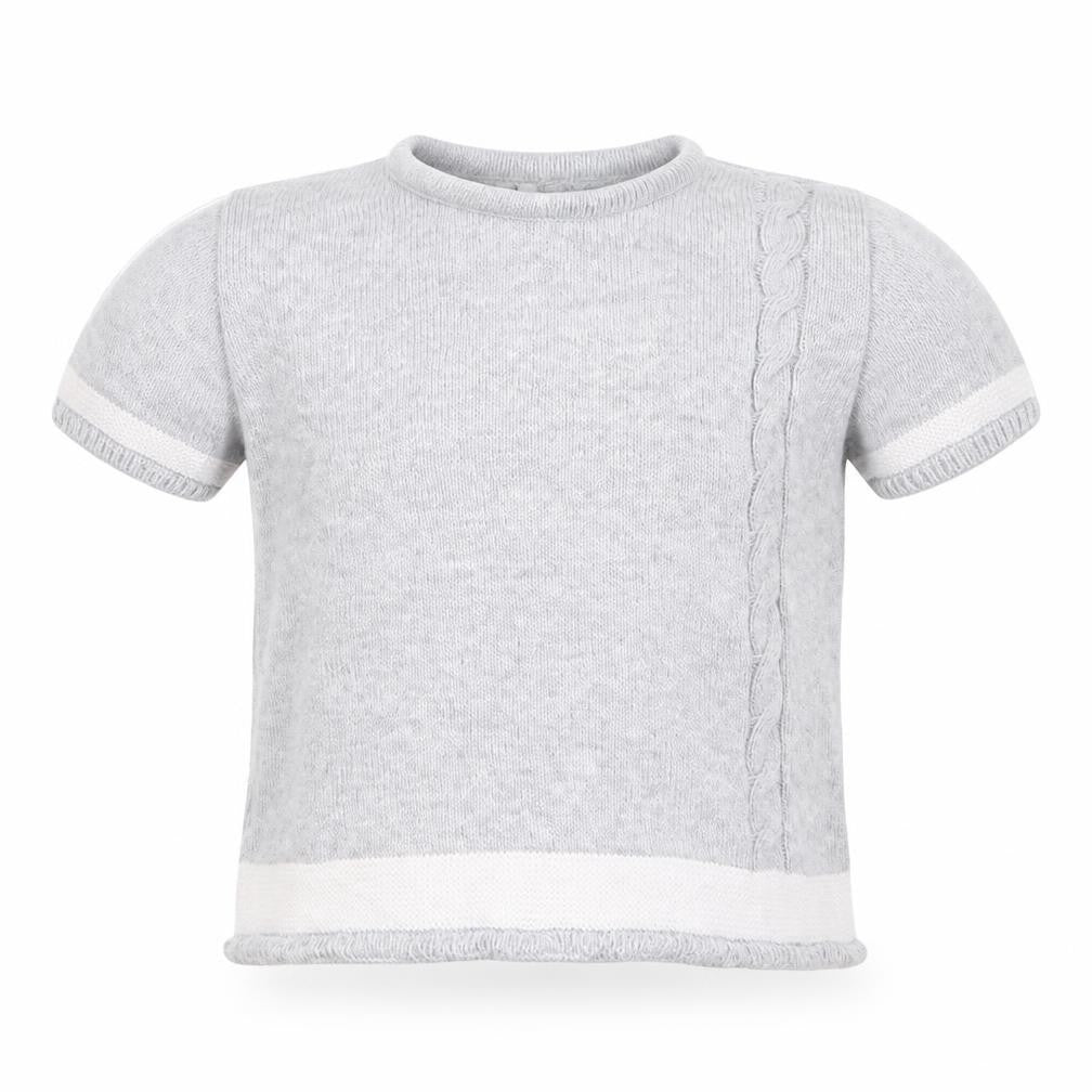 Preworn Girls Grey  Knit Pullover Jumper Size 12-18 Months