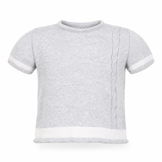 Preworn Girls Grey  Knit Pullover Jumper Size 12-18 Months