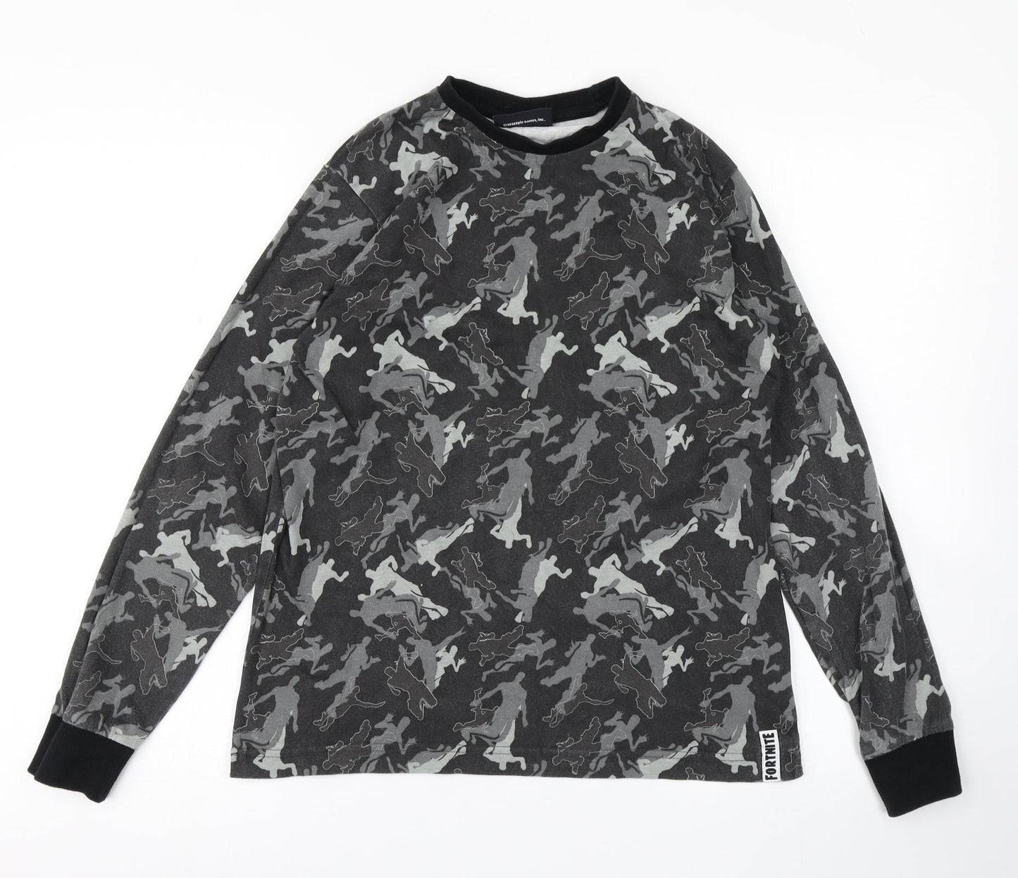 Matalan Boys Grey Camouflage  Basic T-Shirt Size L  - Fortnite