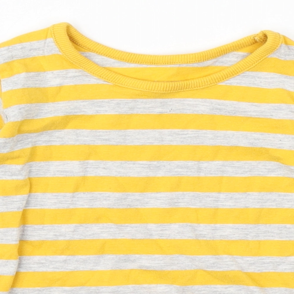 George Boys Yellow Striped  Basic T-Shirt Size 12-18 Months
