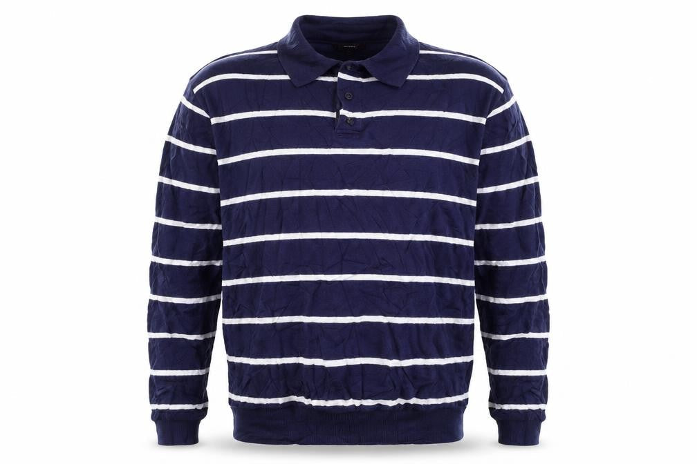 Refectory Mens Blue Striped Knit Pullover Jumper Size L