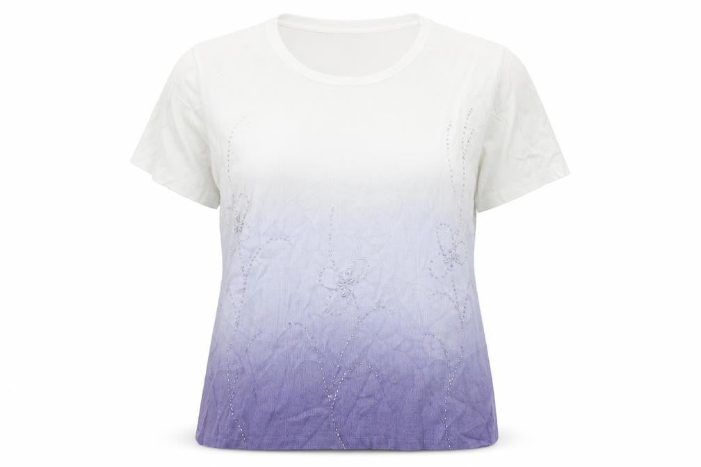 Fay Louise Womens White  Knit Basic T-Shirt Size L
