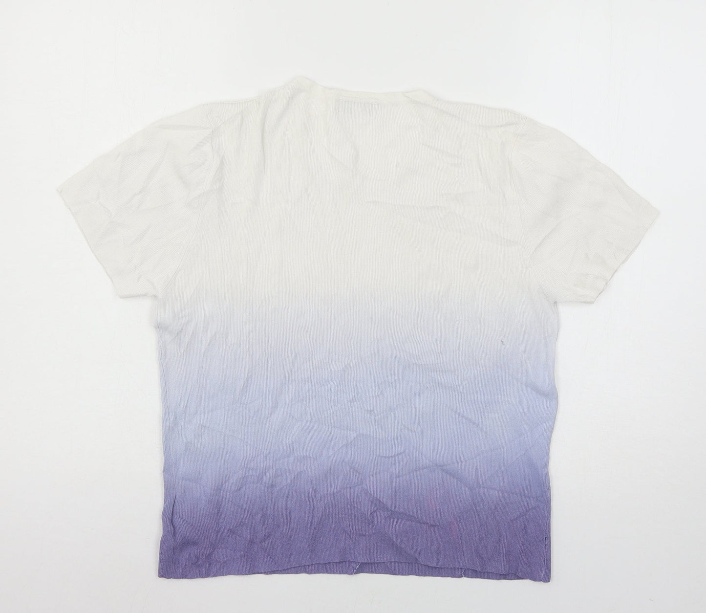 Fay Louise Womens White  Knit Basic T-Shirt Size L