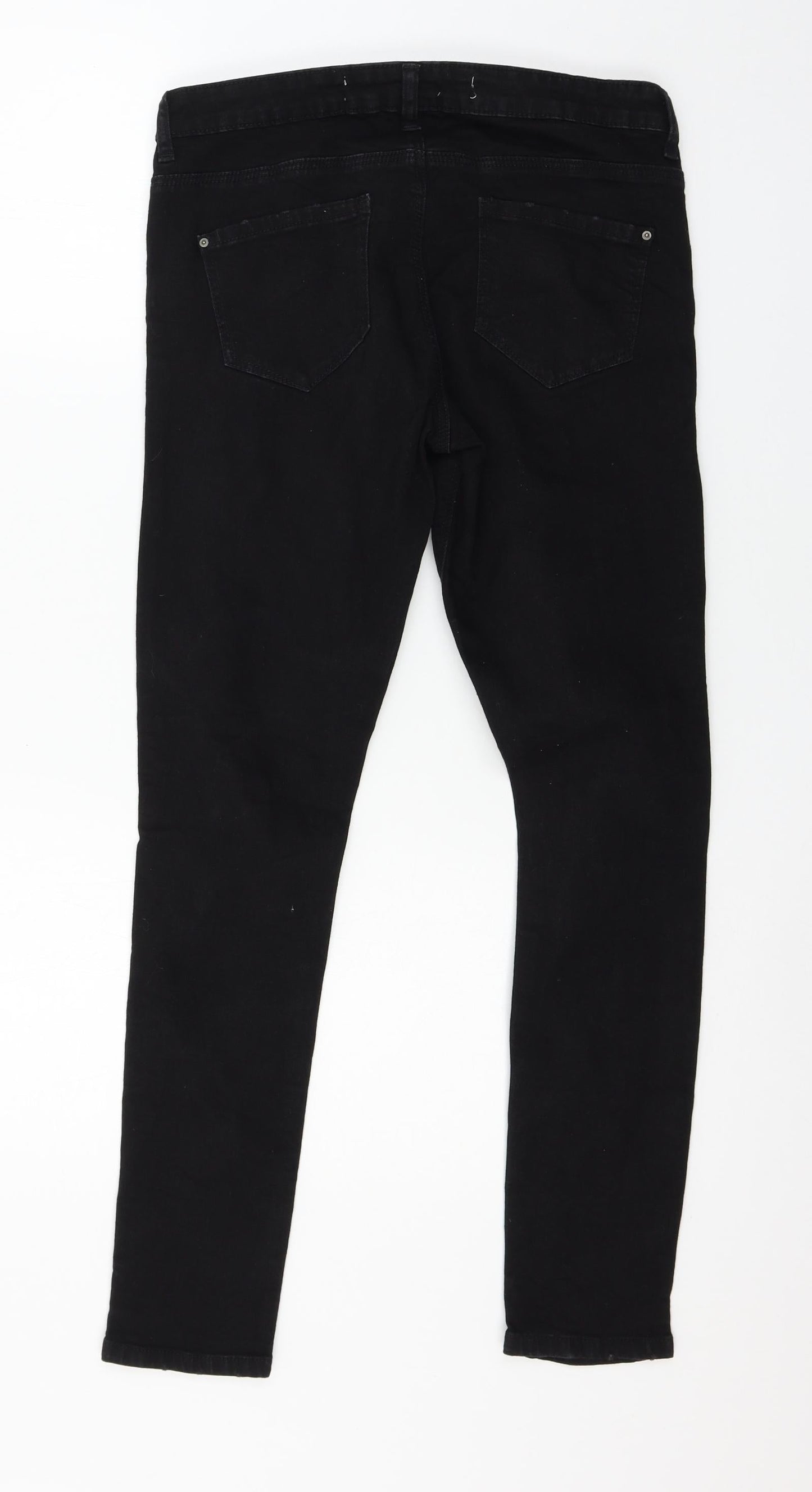 Denim & Co. Womens Black  Denim Skinny Jeans Size 12 L28 in