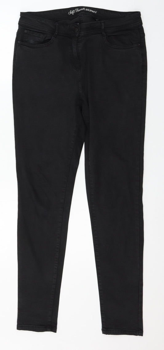 Preworn Womens Black  Denim Skinny Jeans Size 34 in L30 in