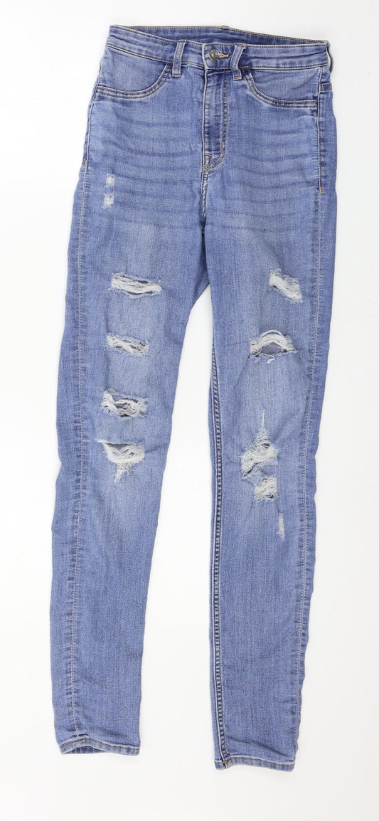 Divided Womens Blue  Denim Skinny Jeans Size 6 L29 in