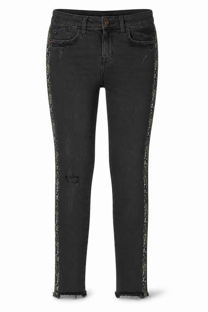 Zara Womens Grey Striped Denim Skinny Jeans Size 8 L27 in