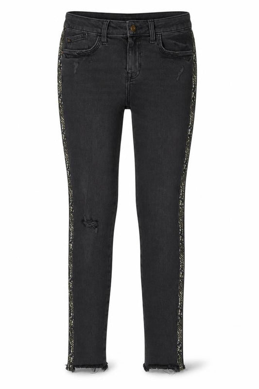 Zara Womens Grey Striped Denim Skinny Jeans Size 8 L27 in