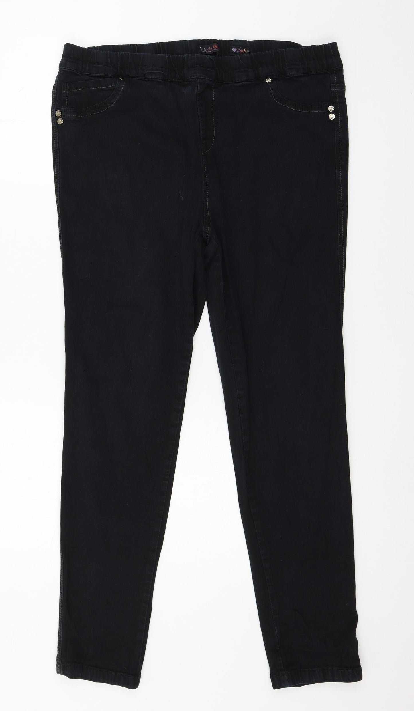 Preworn Womens Black  Denim Skinny Jeans Size 38 in L29 in