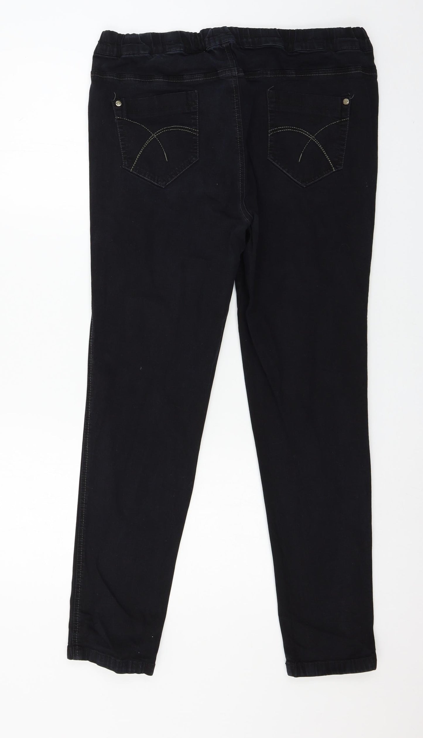 Preworn Womens Black  Denim Skinny Jeans Size 38 in L29 in