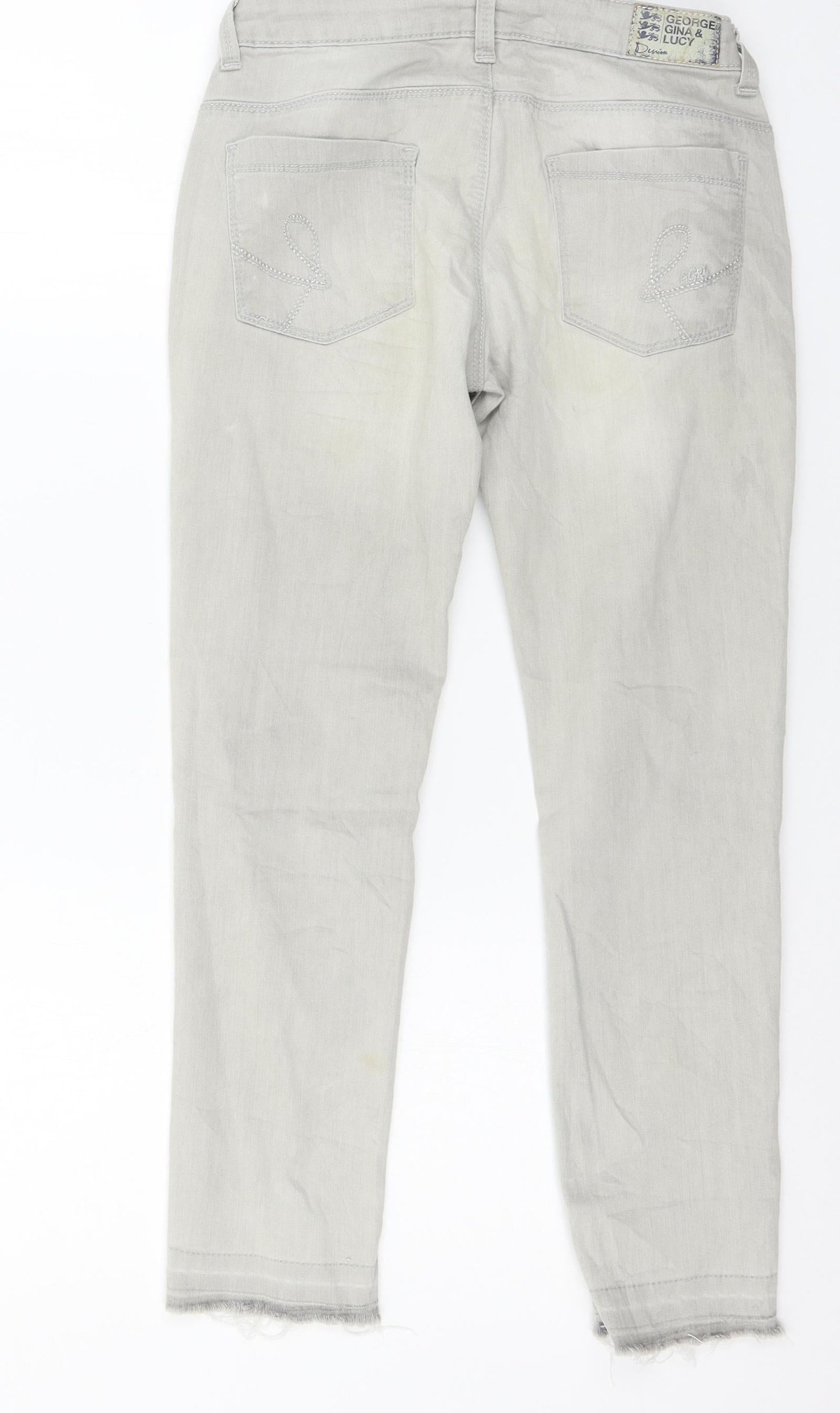 George Gina & Lucy Girls Grey  Denim Skinny Jeans Size 13 Years - distressed