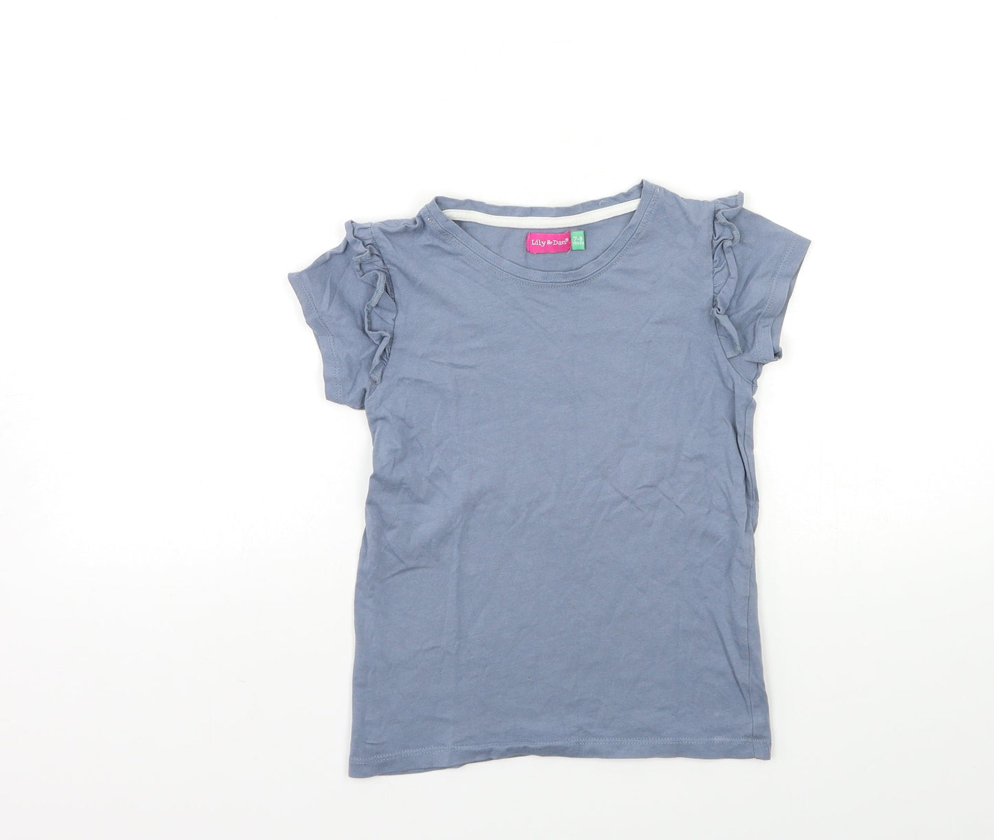 LILY&DAN Boys Grey   Basic T-Shirt Size 7-8 Years