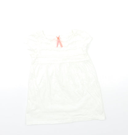 Additional front view of Next girls’ white basic t-shirt, size 6, years