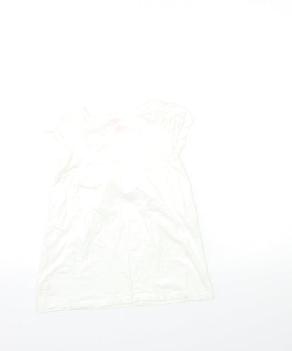 Back view of Next girls’ white basic t-shirt, size 6, years