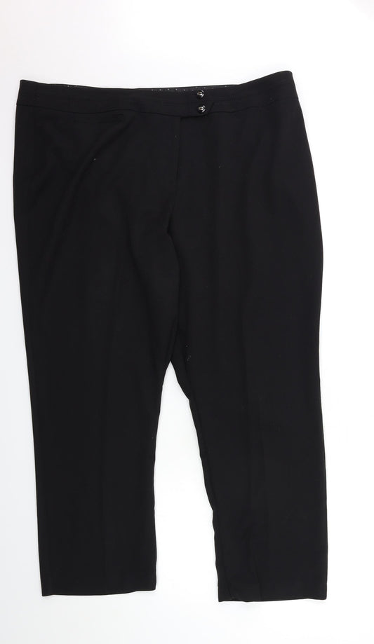 Preworn Womens Black   Trousers  Size 42 in L27 in