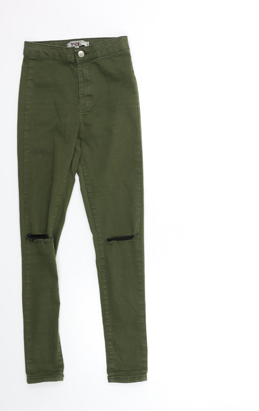 Portobello Womens Green  Denim Skinny Jeans Size 6 L26 in