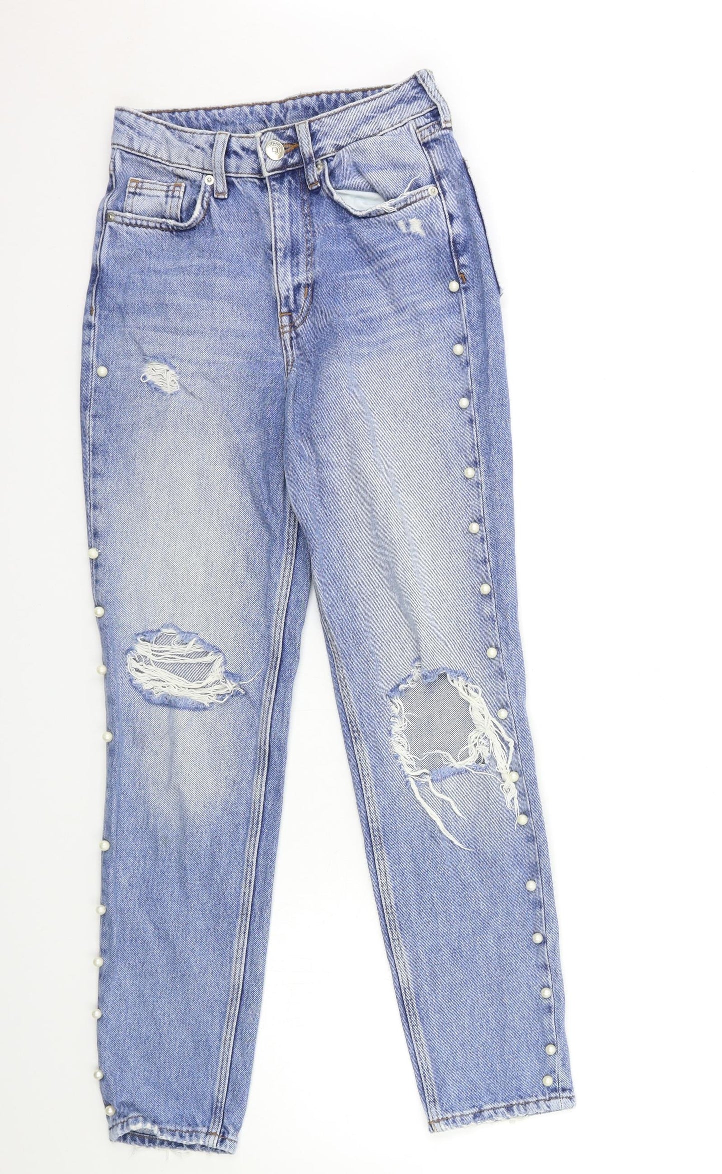 H&M Womens Blue  Denim Straight Jeans Size 6 L29 in