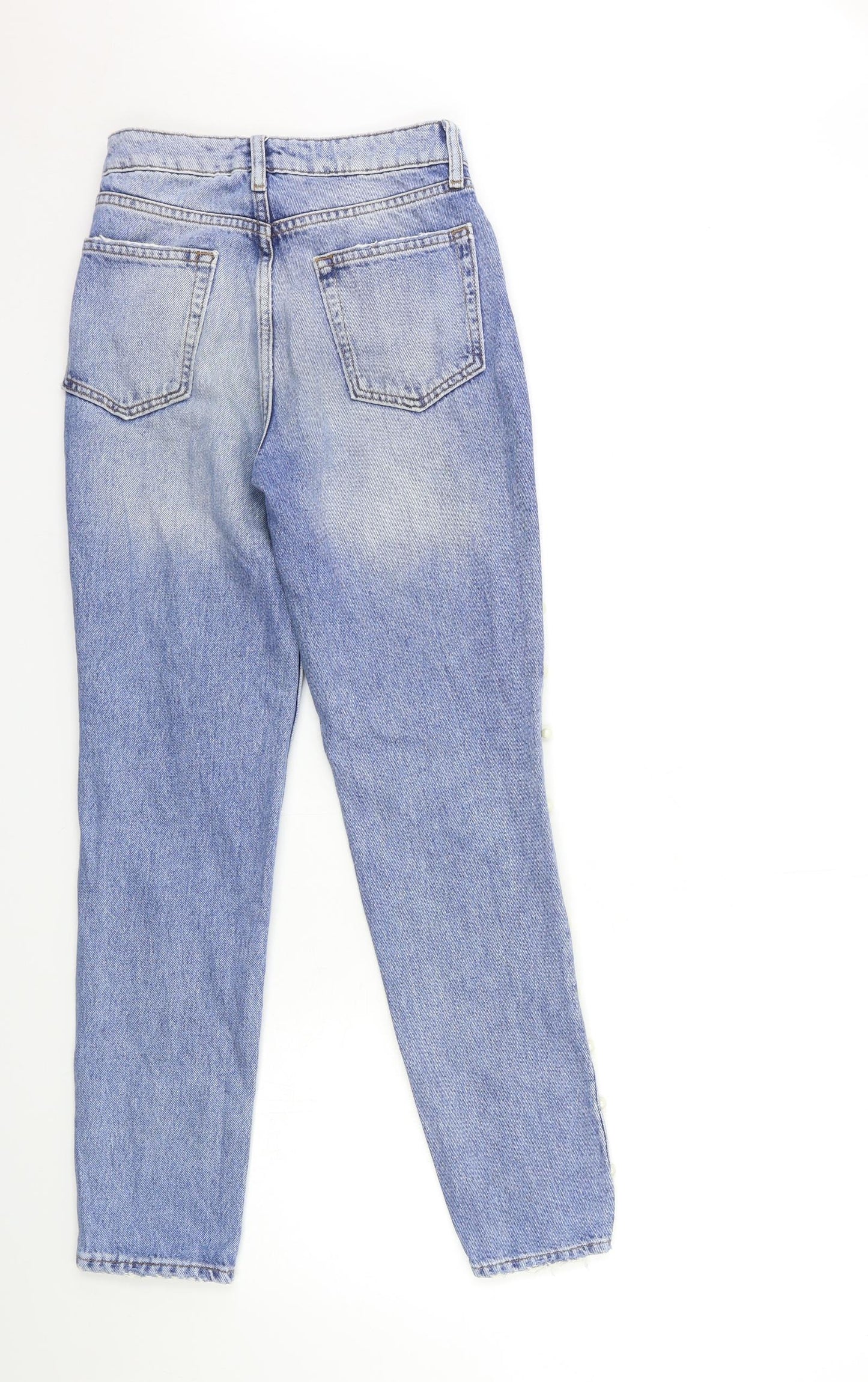 H&M Womens Blue  Denim Straight Jeans Size 6 L29 in