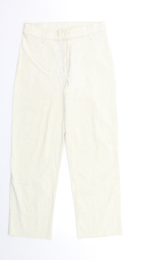 Preworn Womens White Striped  Trousers  Size 42 in L27 in