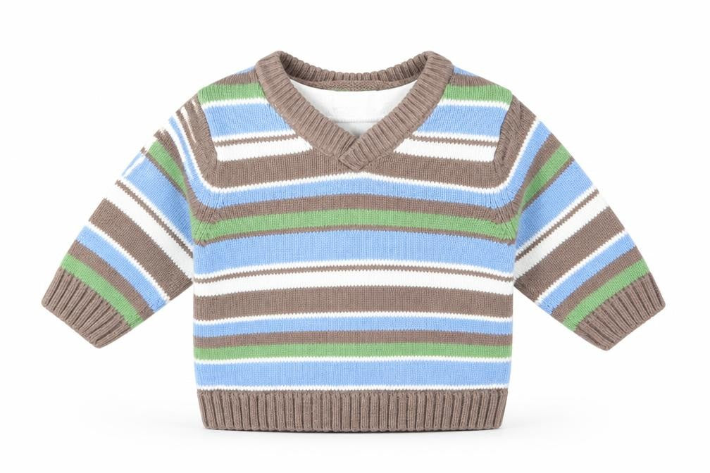 Cherokee Boys Multicoloured Striped  Pullover Jumper Size 0-3 Months