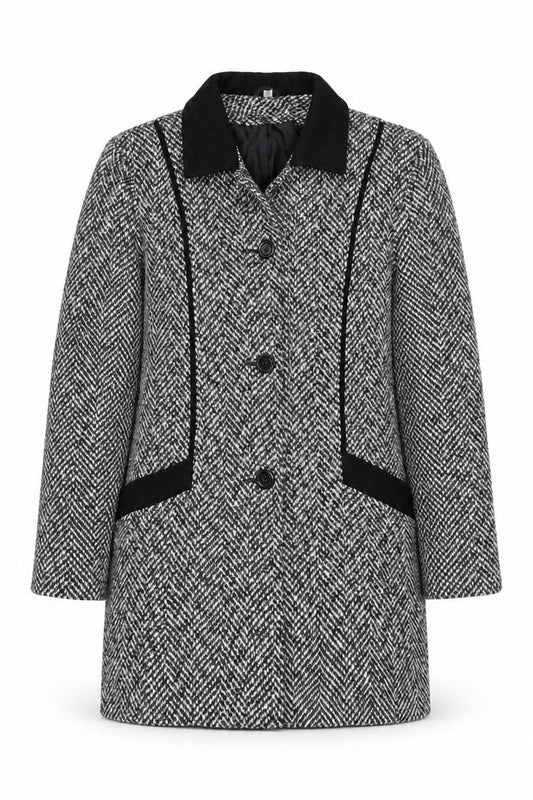 Preworn Womens Multicoloured Geometric  Overcoat Coat Size 10