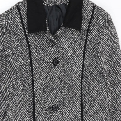 Preworn Womens Multicoloured Geometric  Overcoat Coat Size 10