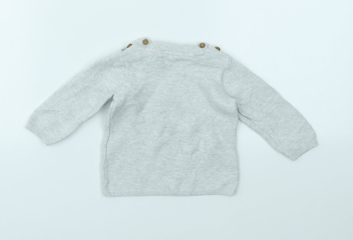 M&S Girls Grey   Pullover Jumper Size 6-9 Months