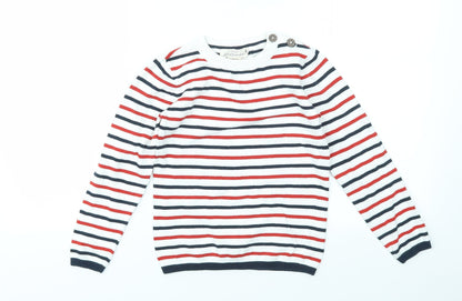 Preloved H&M Boys Multicoloured Striped  Pullover Jumper Size M - Front