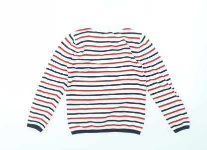 Preloved H&M Boys Multicoloured Striped  Pullover Jumper Size M - Back