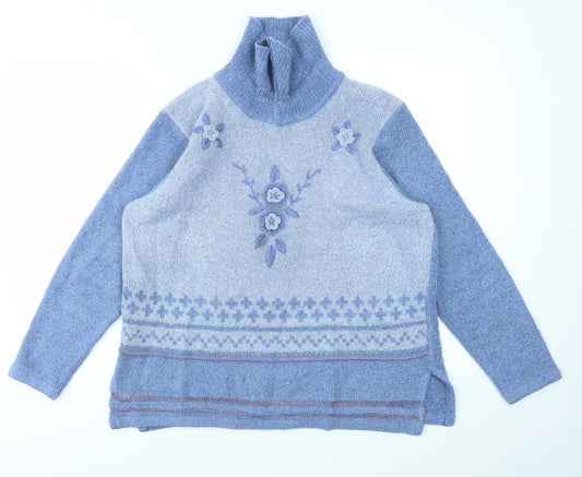 ANN MCARTNEY Womens Blue   Pullover Jumper Size XL