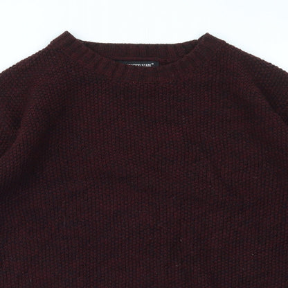 Preloved Primark Mens Purple Houndstooth  Pullover Sweatshirt Size M - Detail