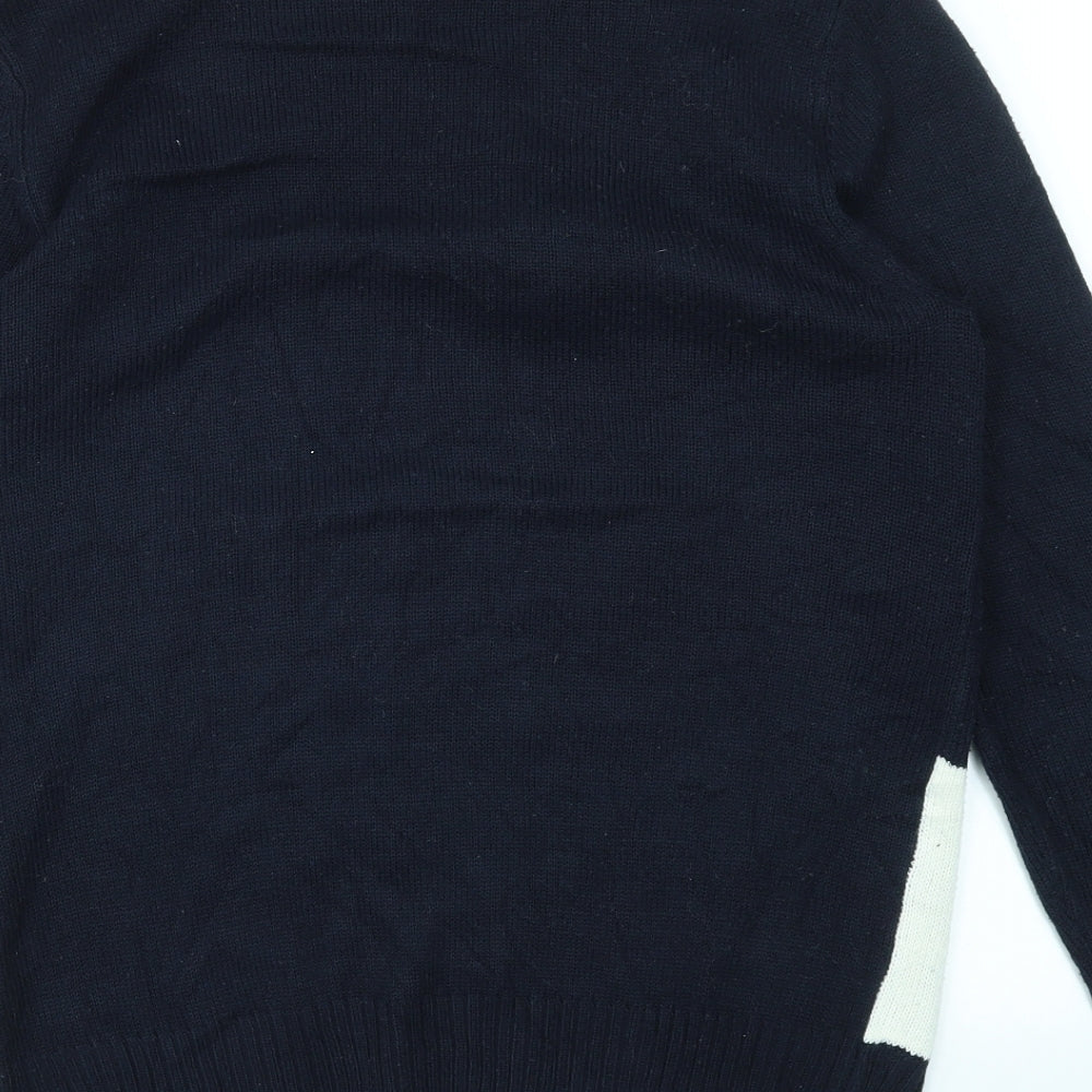 F&F Mens Blue Animal Print  Pullover Sweatshirt Size S