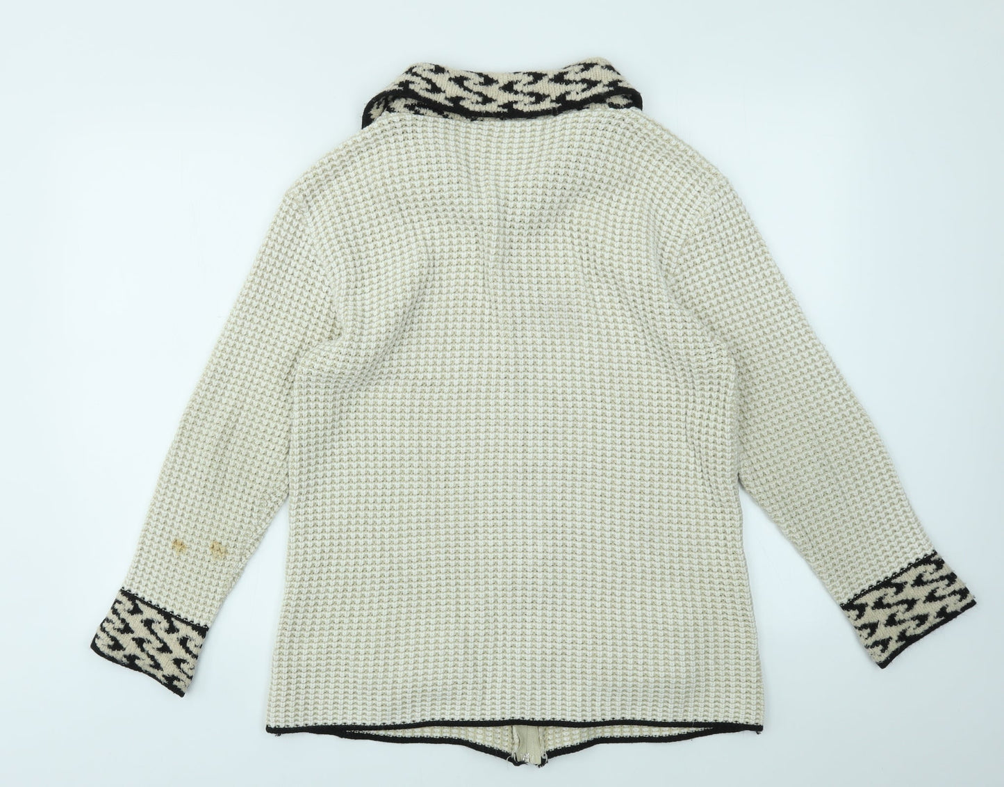Finest Womens Ivory   Full Zip Jumper Size S