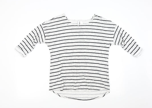 H&M Womens Grey Striped  Pullover Jumper Size M